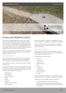 Erosion and Sediment Control