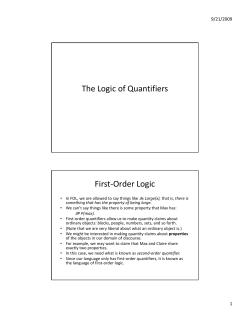 The Logic of Quantifiers - Rose