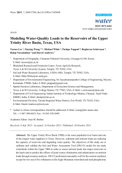 Modeling Water-Quality Loads to the Reservoirs of the Upper Trinity