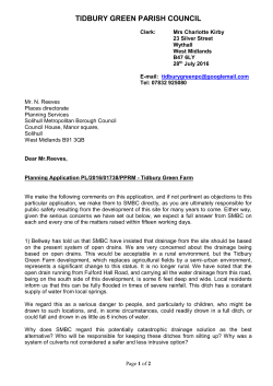 TG Parish Council Response - Tidbury Green Parish Council