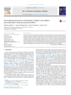 Explicit and implicit personalization using persuasion profiles