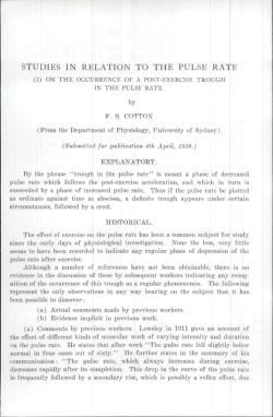 studies in relation to the pulse rate
