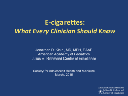 E-cigarettes - American Academy of Pediatrics