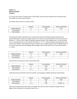 Section 1.2 Mixture Examples Example 1 Ex: A nurse has 1 liter of a