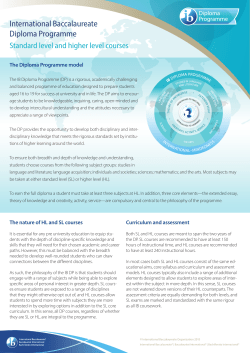 Diploma programme standard level and higher level courses