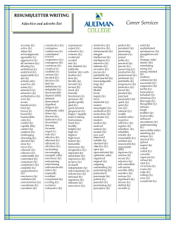 Adjective and Adverb List Tips