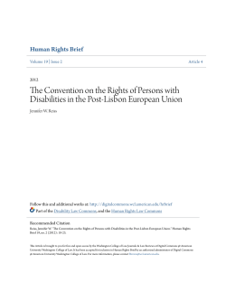 The Convention on the Rights of Persons with Disabilities in the Post