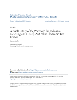 A Brief History of the Warr with the Indians in New