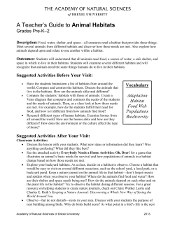 A Teacher`s Guide to Animal Habitats
