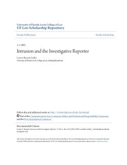 Intrusion and the Investigative Reporter