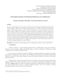 Personality Correlates of Nonclinical Substance use in Adolescents
