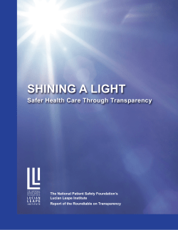 Shining a Light: Safer Care through Transparency.