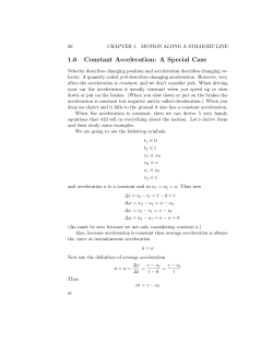 1.6 Constant Acceleration: A Special Case