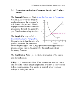 5.1 Economics Application: Consumer Surplus and Producer