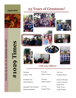 August 2015 Newsletter - The Women of Redwood Empire #1029
