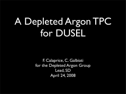 F. Calaprice, C. Galbiati for the Depleted Argon Group Lead, SD