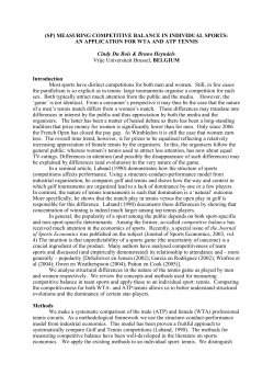 MEASURING COMPETITIVE BALANCE IN INDIVIDUAL SPORTS