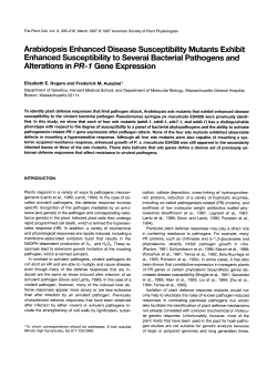 Arabidopsis Enhanced Disease Susceptibility