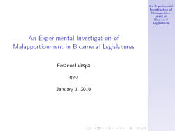 An Experimental Investigation of Malapportionment in Bicameral