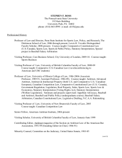 STEPHEN F. ROSS The Pennsylvania State University 332 Katz