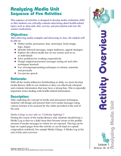 Analyzing Media Unit Analyzing Media Unit Sequence of Five
