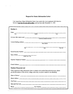 Request for Status- Selective Service by Letter