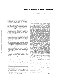 Effect of Exercise on Blood Coagulation
