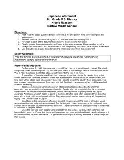 Japanese Internment 8th Grade U.S. History Nicole Maassen Bartow