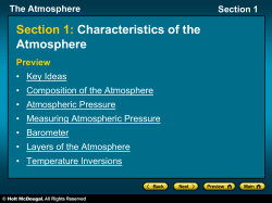 Characteristics of the Atmosphere