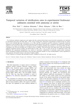 Temporal variation of nitrification rates in experimental freshwater