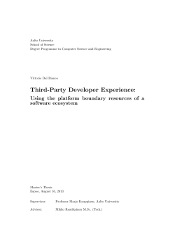Third-Party Developer Experience: Using the platform