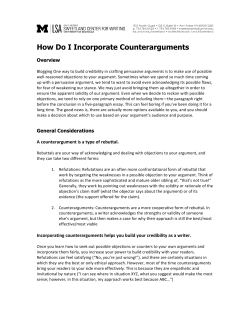 How Do I Incorporate Counterarguments