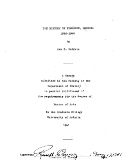 THE HISTORY OF FLORENCE, ARIZONA 1866