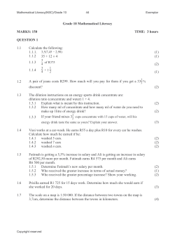 Gr.10 Mathematical Literacy Exemplar1 2008