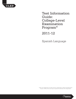 Test Information Guide: College-Level