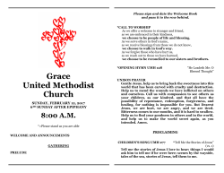 Sunday 8 a.m. Worship Bulletin February 12, 2017