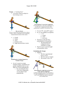 Torque &ndash; a &ldquo;twisting force&rdquo;