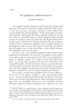 Is Capitalism a Belief System?