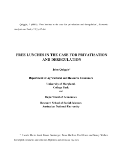 free lunches in the case for privatisation and
