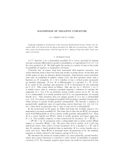 MANNIFOLDS OF NEGATIVE CURVATURE 1