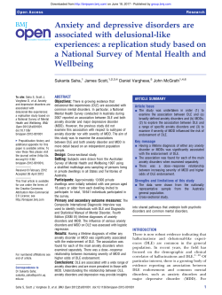 Anxiety and depressive disorders are associated with