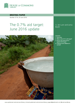 The 0.7% aid target: June 2016 update