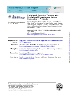 Presentation of Proinsulin Regulation of Expression and Antigen