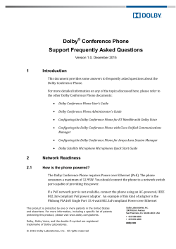 Dolby Conference Phone Support Frequently