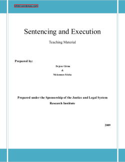 Sentencing and Execution - Ethiopian Legal Brief