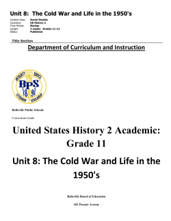 The Cold War and Life in the 1950`s
