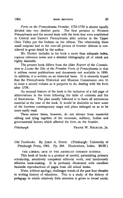 1961 Forts on the Pennsylvania Frontier, 1753