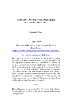 Thinking about Nuclear Power in Post-Saddam iraq