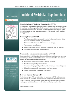 Unilateral Vestibular Hypofunction