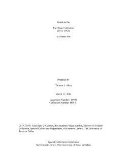 Guide to the Karl Baur Collection - The University of Texas at Dallas